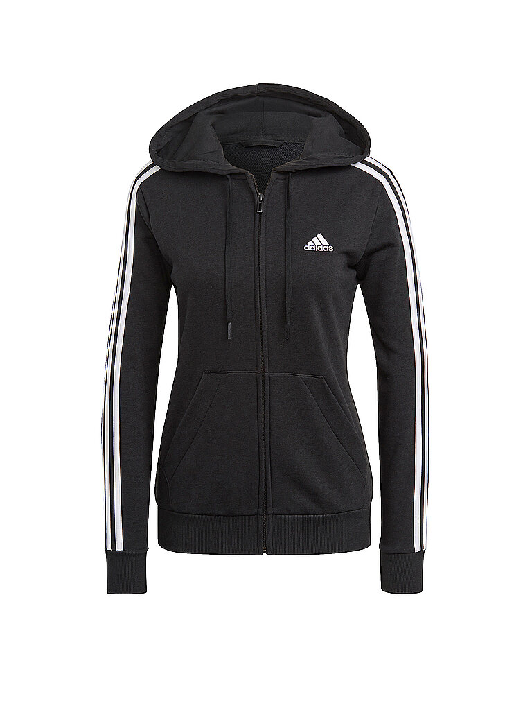 ADIDAS Herren Kapuzenjacke Essentials 3 Streifen schwarz | XS