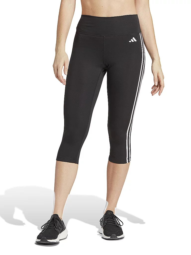ADIDAS Damen Fitnesstight Train Essentials 3-Streifen High-Waisted 3/4 schwarz | S — Bild 3