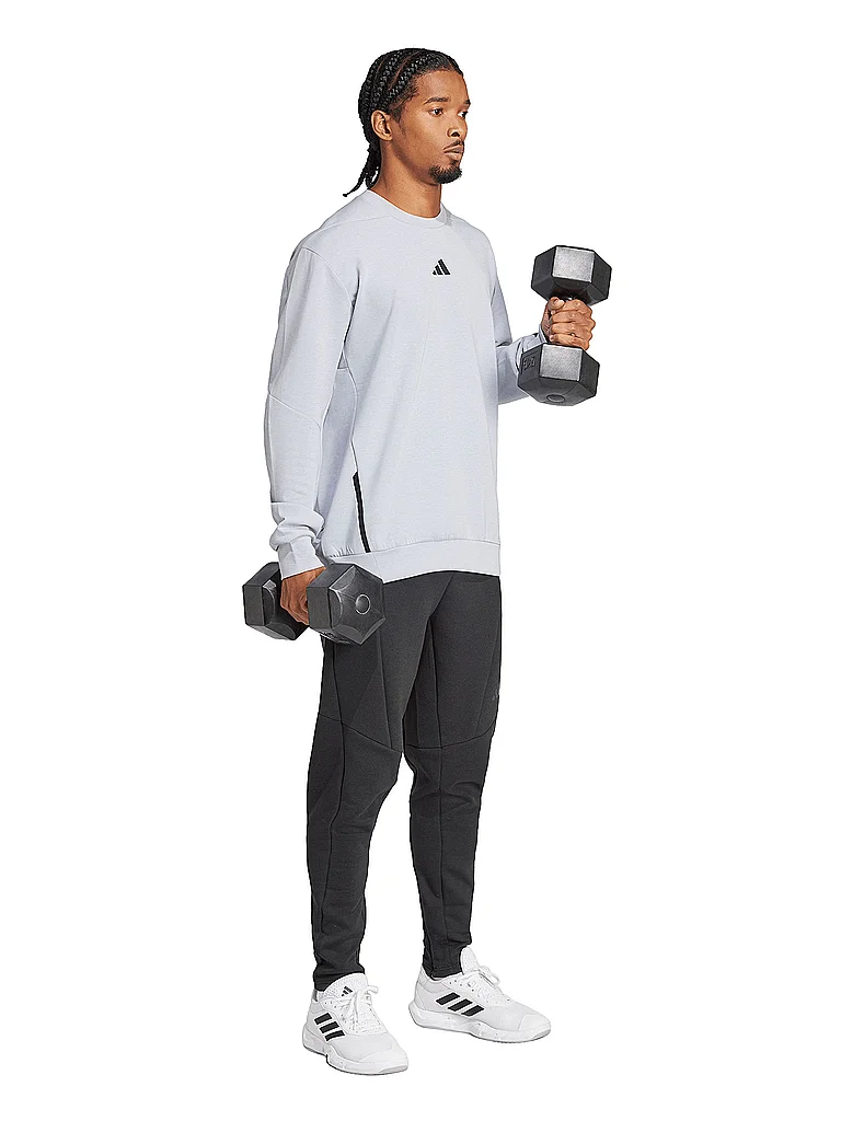ADIDAS Herren Fitnesssweater D4T hellgrau | S — Bild 3