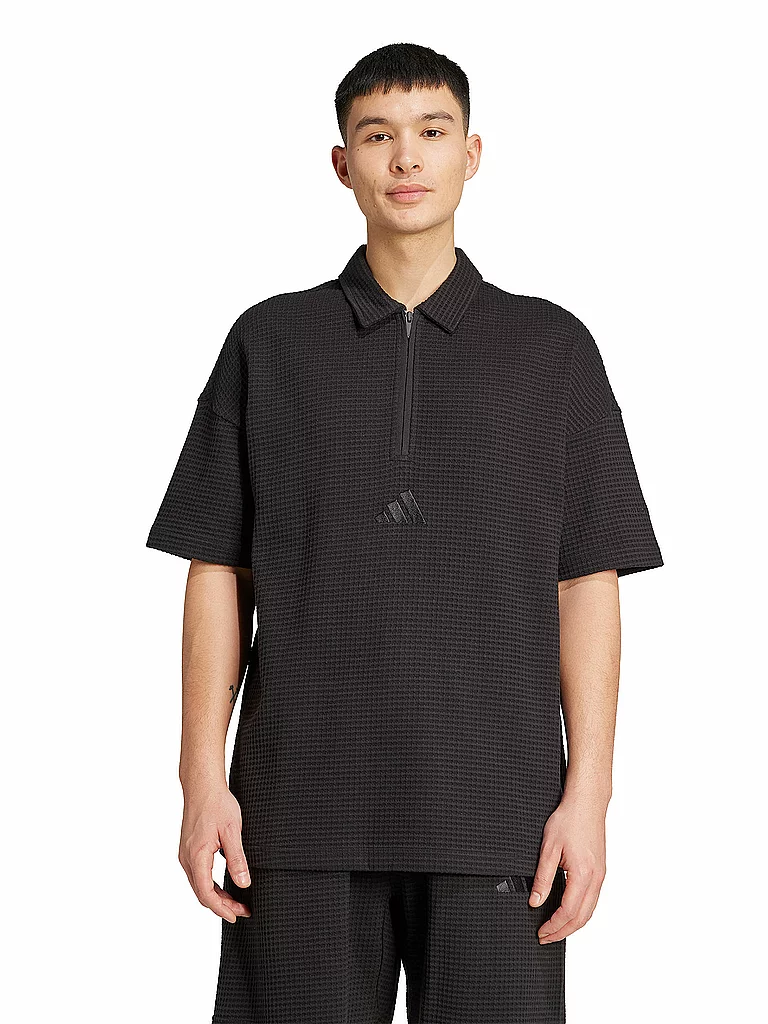 ADIDAS Herren Polo ALL SZN Waffelstrick schwarz | M — Bild 3