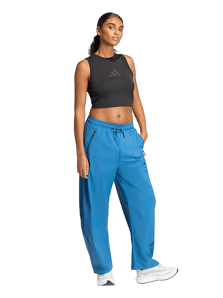 ADIDAS Damen T-Shirt Z.N.E. Cropped schwarz | L — Bild 3