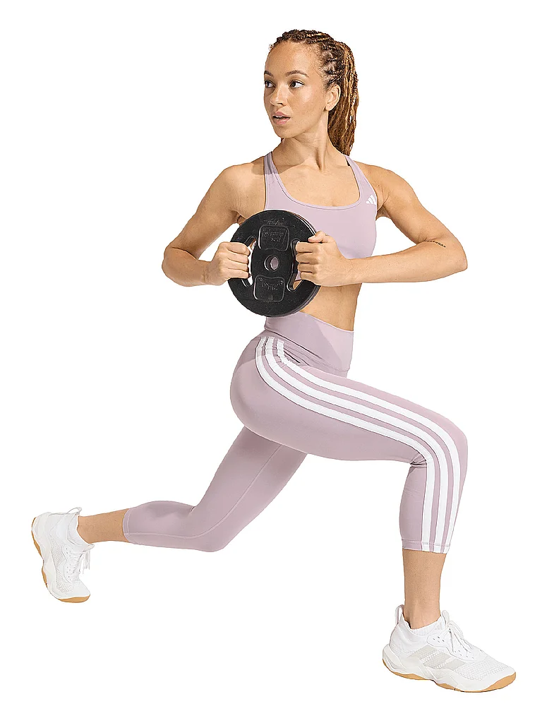 ADIDAS Damen Fitnesstight OPT ESS 3S 3/4 rosa | S — Bild 3