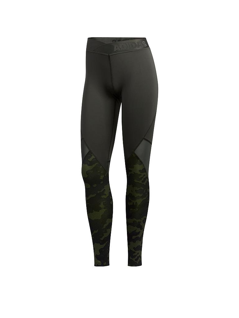 ADIDAS | Damen Fitness-Tight Alphaskin Camouflage | olive