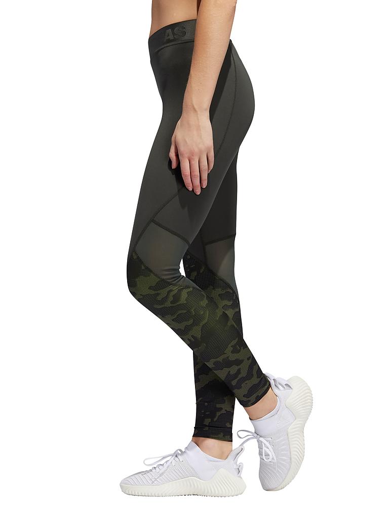 ADIDAS | Damen Fitness-Tight Alphaskin Camouflage | olive