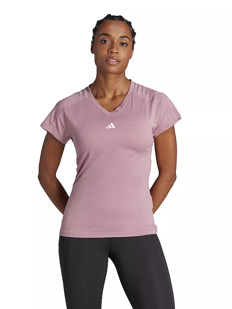 ADIDAS | Damen Fitnessshirt AEROREADY Train Essentials Minimal Branding V-Neck | beere