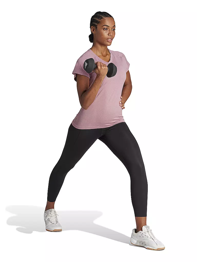 ADIDAS | Damen Fitnessshirt AEROREADY Train Essentials Minimal Branding V-Neck | weiss