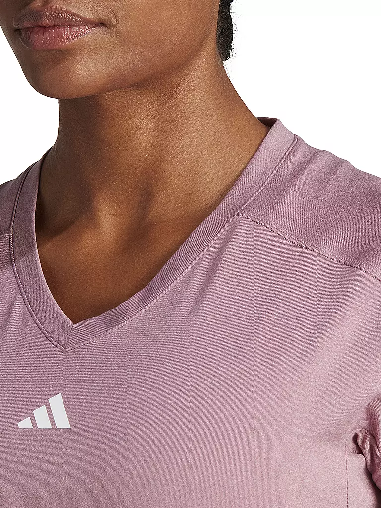 ADIDAS | Damen Fitnessshirt AEROREADY Train Essentials Minimal Branding V-Neck | weiss