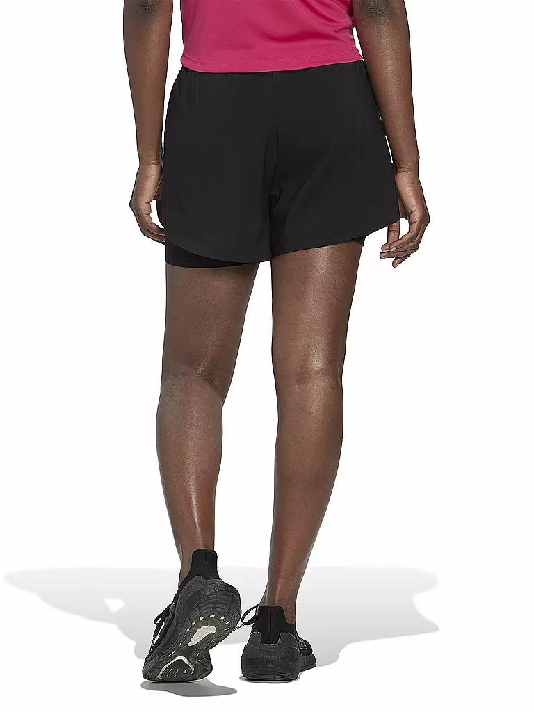 ADIDAS | Damen Fitnessshort 2in1 | schwarz