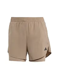 ADIDAS | Damen Fitnessshort AEROREADY 2in1 | braun