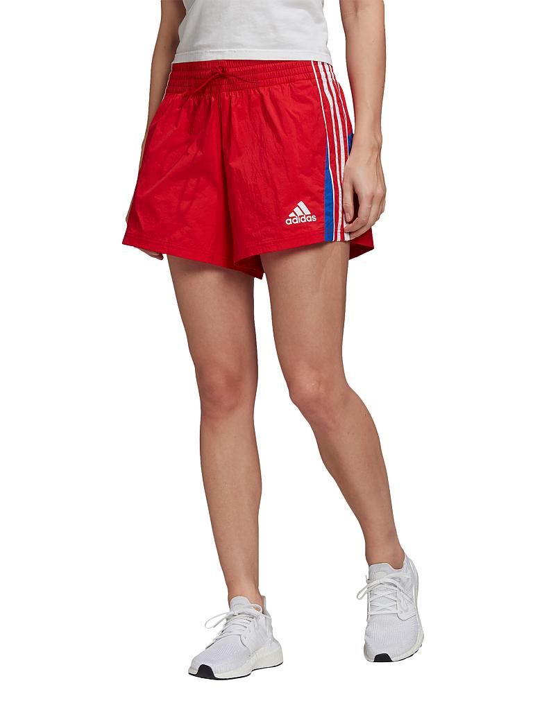 ADIDAS | Damen Fitnessshort Colorblock 3-Streifen | rot