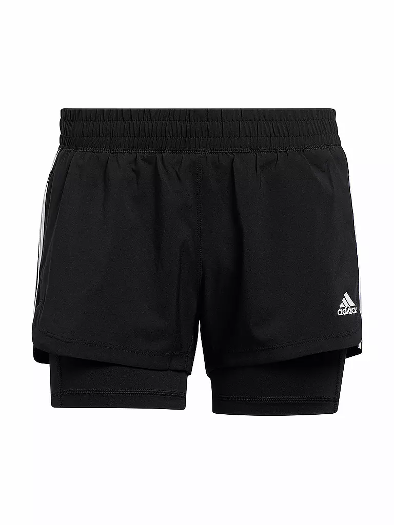 ADIDAS | Damen Fitnessshort Pacer 2in1 3-Streifen | schwarz