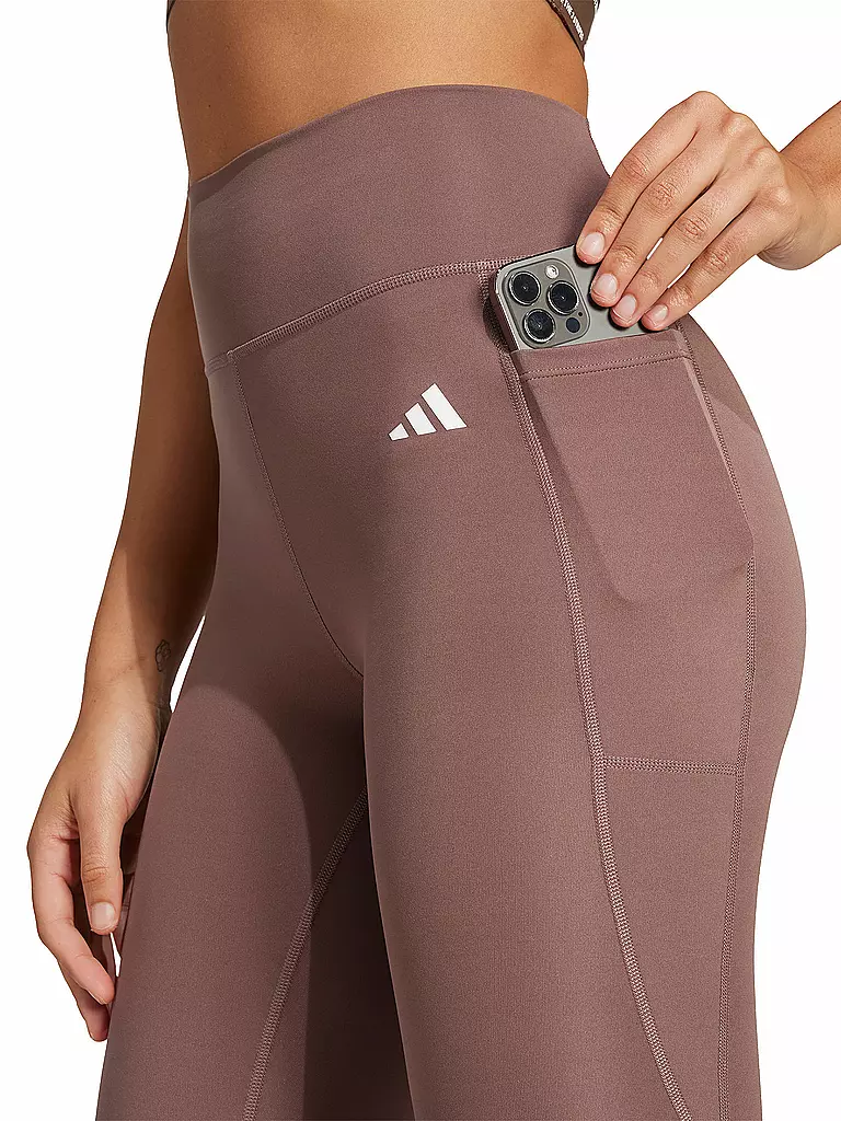 ADIDAS | Damen Fitnesstight Optime Essentials 3-Streifen 7/8 | braun