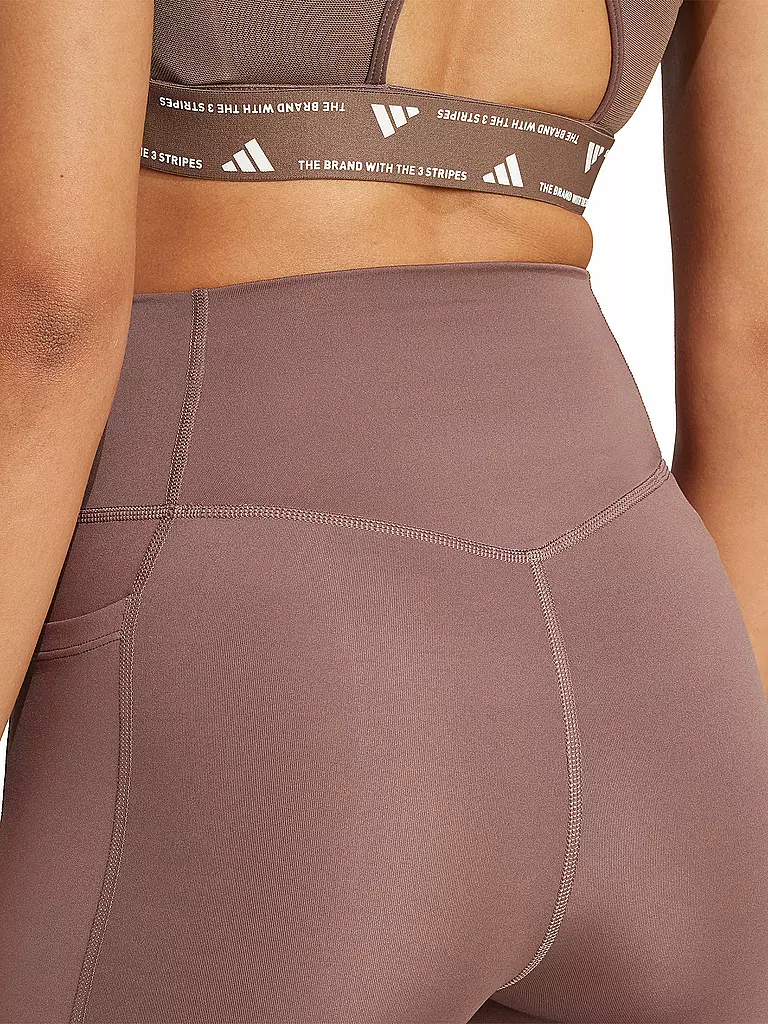 ADIDAS | Damen Fitnesstight Optime Essentials 3-Streifen 7/8 | braun