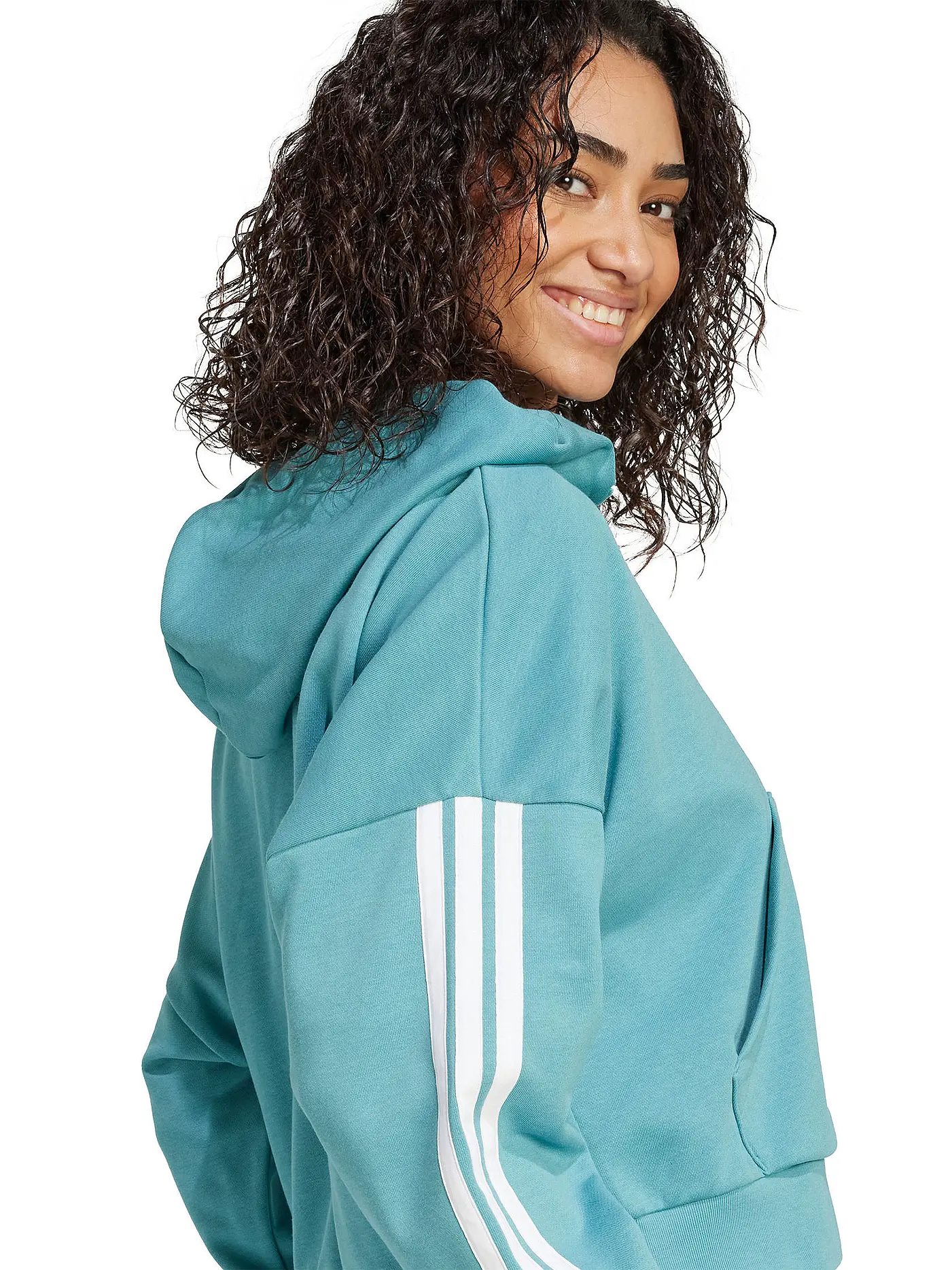 ADIDAS | Damen Hoodie Half Zip 3S | petrol