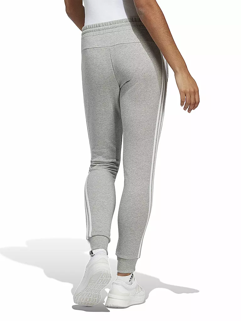 ADIDAS | Damen Jogginghose Essentials 3-Stripes French Terry Cuffed | hellgrau