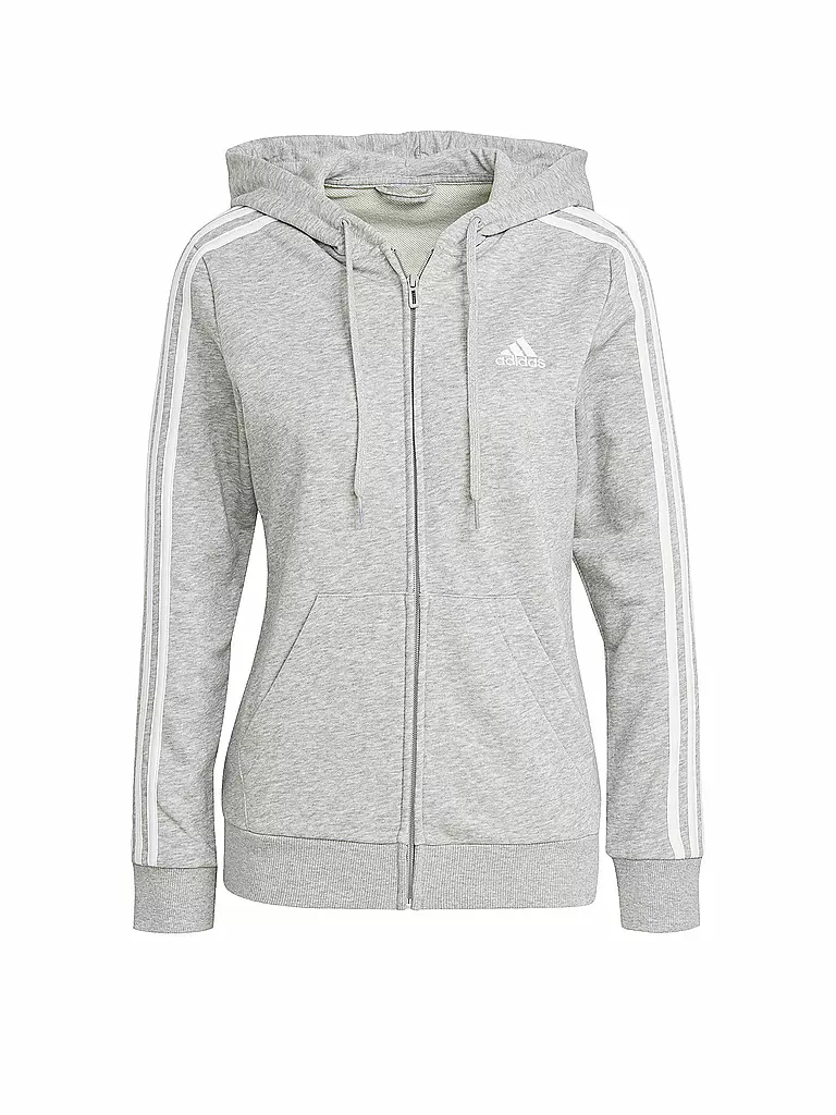 ADIDAS | Damen Kapuzenjacke 3-Streifen | grau