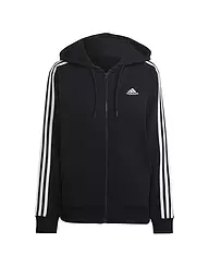ADIDAS | Damen Kapuzenjacke Essentials 3-Streifen French Terry Regular | Schwarz