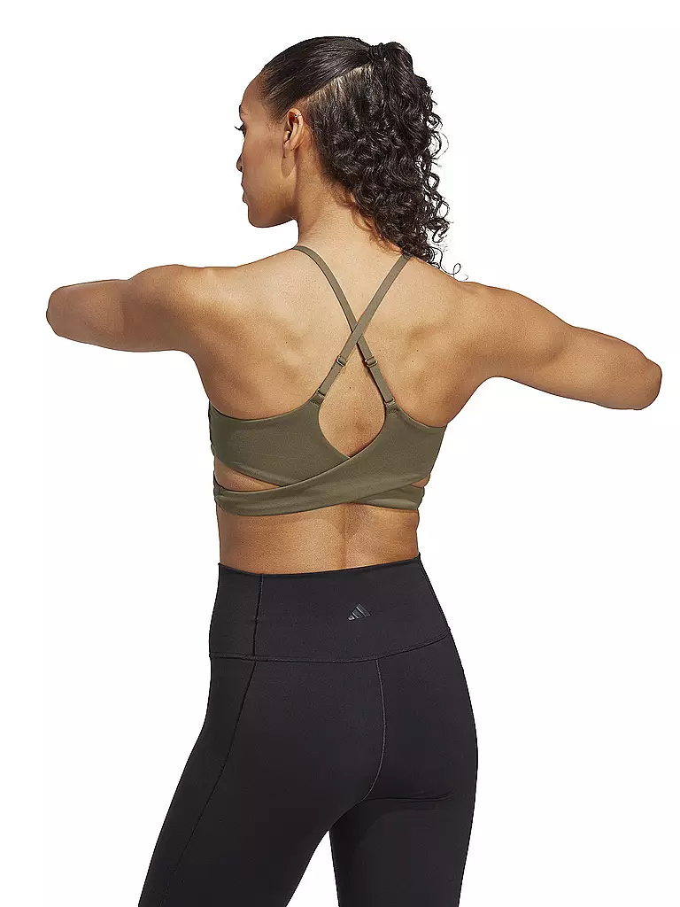 ADIDAS | Damen Sport-BH Yoga Studio Longline Low Support | dunkelgrün