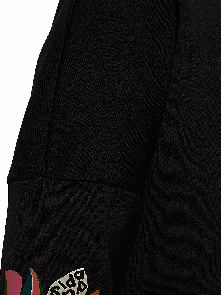 ADIDAS | Damen Sweater  x FARM Rio Print Loose Cropped Fleece Logo | schwarz