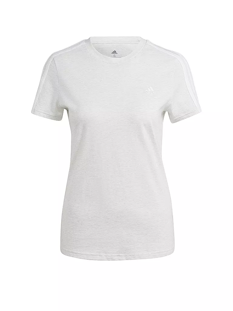 ADIDAS | Damen T-Shirt  LOUNGEWEAR Essentials Slim 3-Streifen | weiss