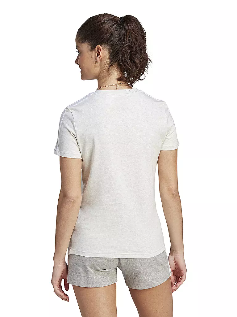 ADIDAS | Damen T-Shirt  LOUNGEWEAR Essentials Slim 3-Streifen | weiss