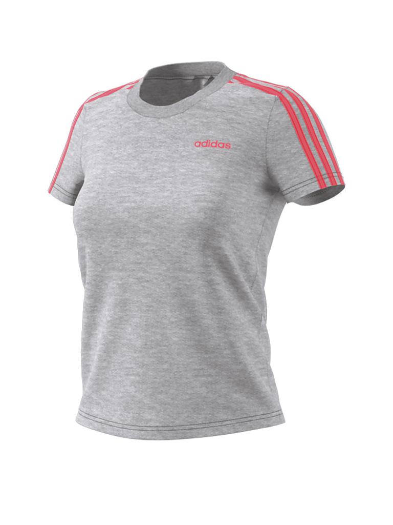 ADIDAS Damen T-Shirt 3-Streifen grau | XS