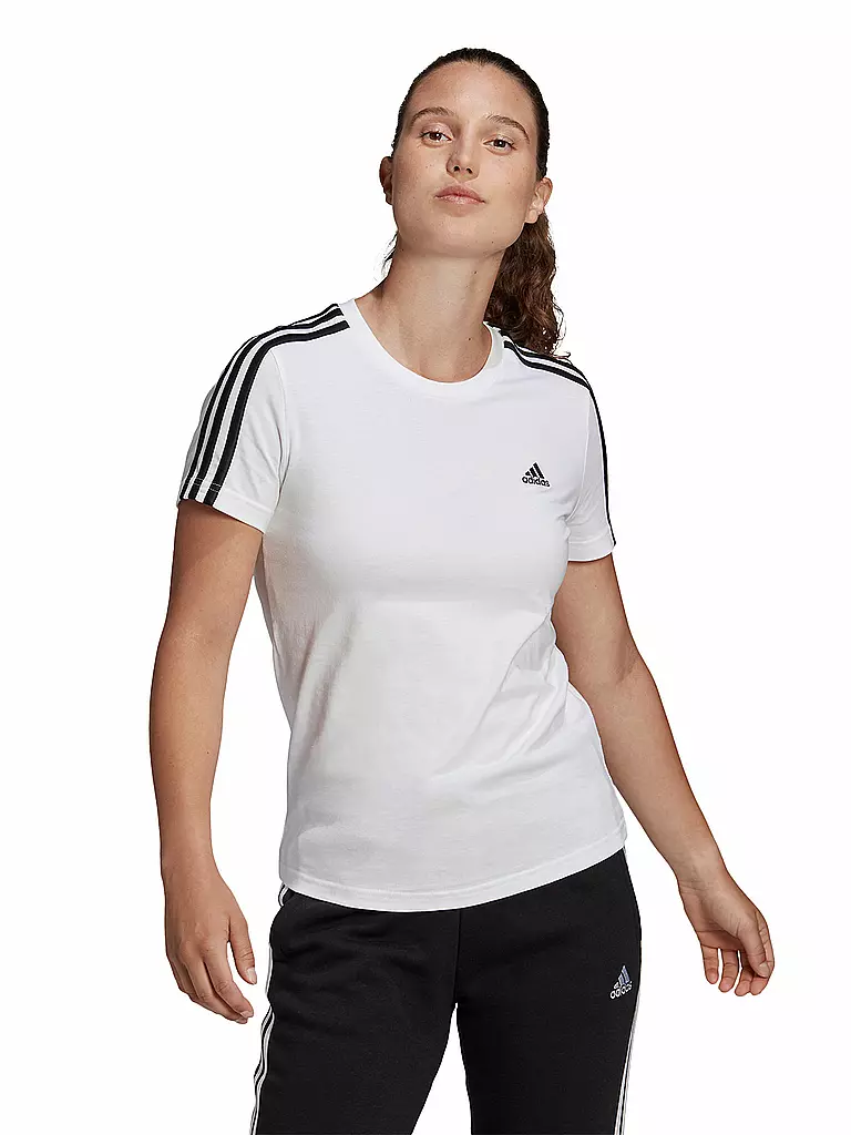 ADIDAS | Damen T-Shirt 3-Streifen | weiss