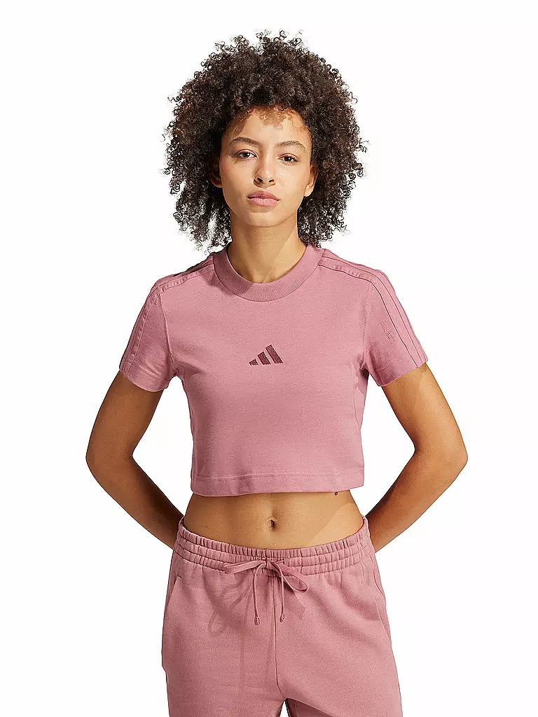 ADIDAS | Damen T-Shirt ALL SZN 3-Streifen Cropped | rosa