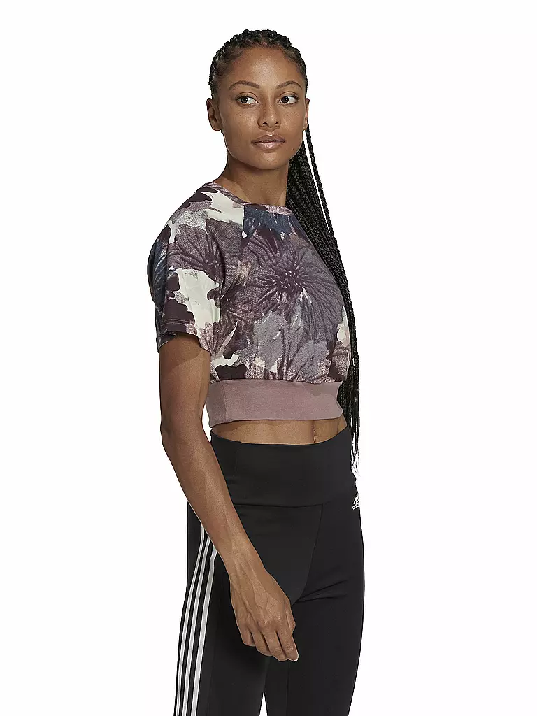 ADIDAS | Damen T-Shirt Allover Print Cropped | beere