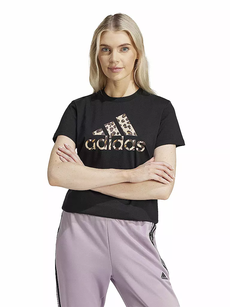 ADIDAS | Damen T-Shirt Animal Print Graphic | schwarz