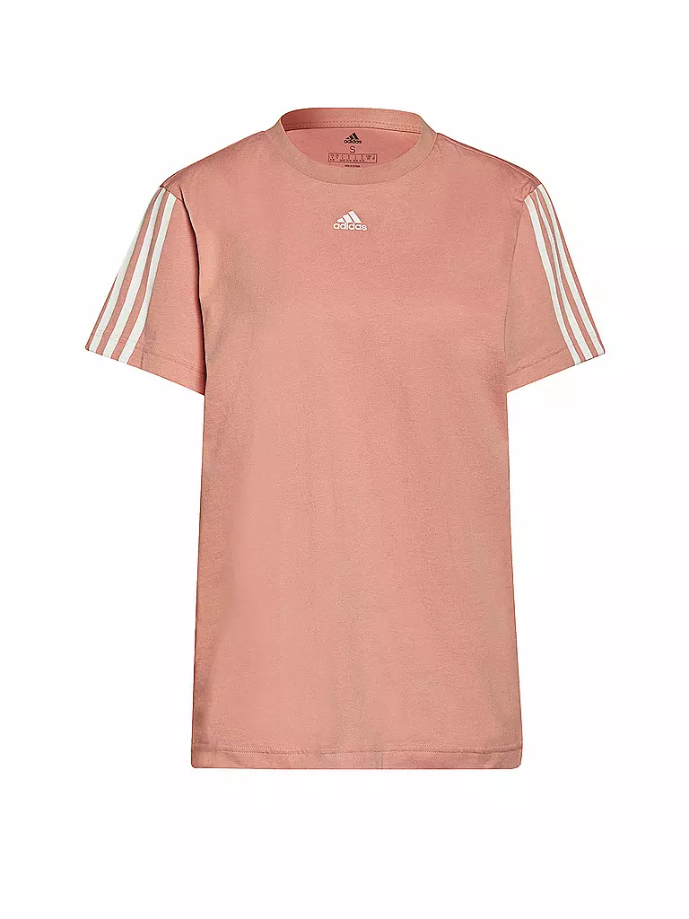 ADIDAS | Damen T-Shirt Essentials Boyfriend 3-Streifen | Koralle