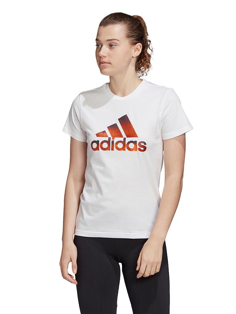 ADIDAS Damen T-Shirt Logo Metallic weiß | XS