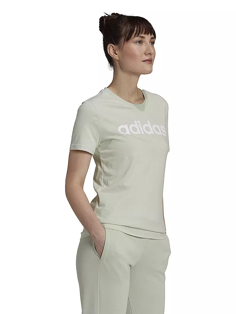ADIDAS | Damen T-Shirt Loungewear Essentials Slim Logo | mint