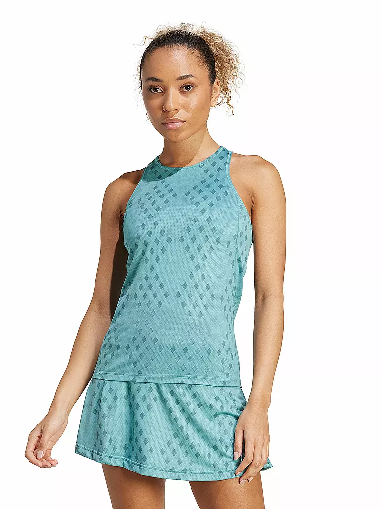 ADIDAS | Damen Tennistank Club Climacool Grafik | petrol