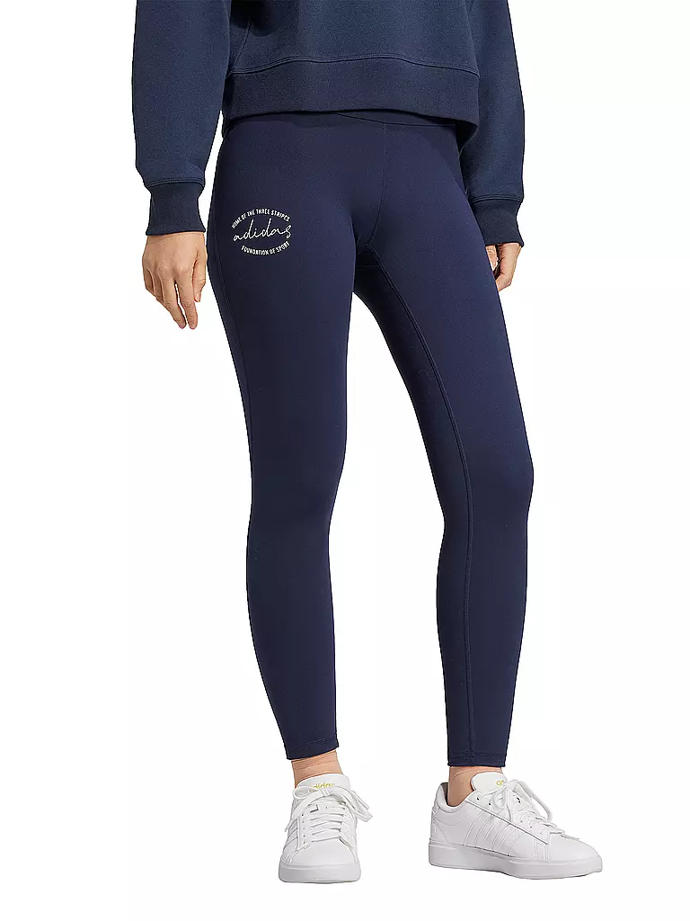 ADIDAS | Damen Tight Signature Graphic Print High-Waisted 7/8 | dunkelblau