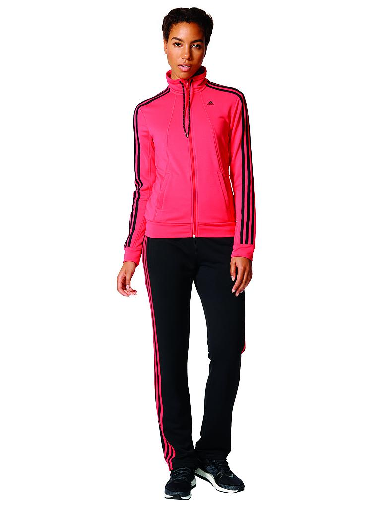 ADIDAS Damen Trainingsanzug Essentials 3S Rot XS Kurz ADIDAS Damen Trainingsanzug Essentials 3S Rot XS Kurz