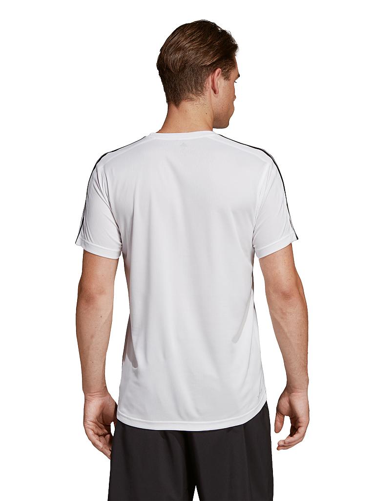 ADIDAS | Herren Fitness-Shirt Design 2 Move 3-Streifen | weiß