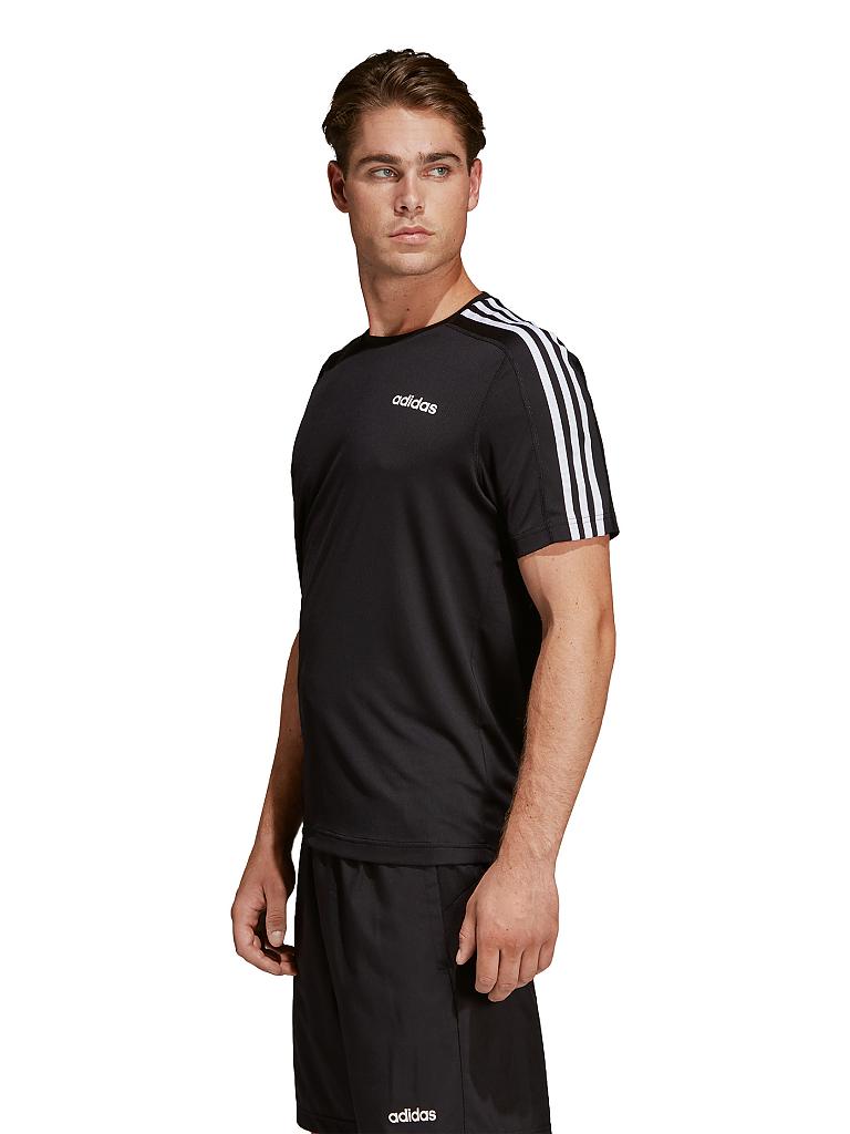 ADIDAS | Herren Fitness-Shirt Design 2 Move 3-Streifen | schwarz