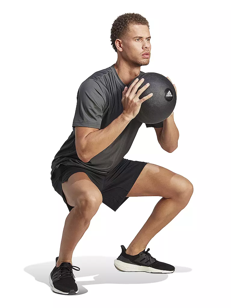 ADIDAS | Herren Fitnessshirt HIIT Workout 3-Streifen  | grau