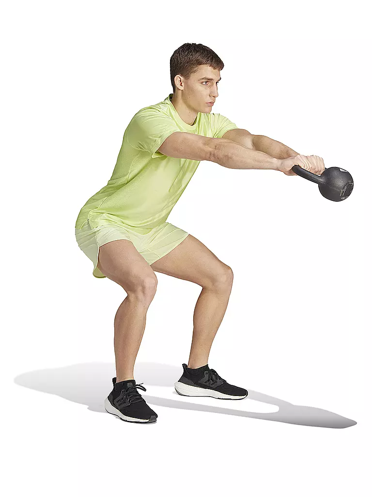 ADIDAS | Herren Fitnessshirt HIIT Workout 3-Streifen  | hellgrün