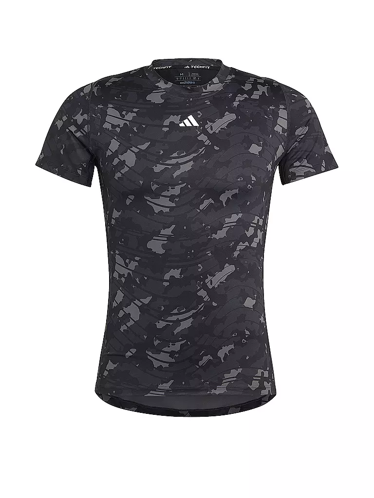 ADIDAS | Herren Fitnessshirt Techfit Allover Print | schwarz