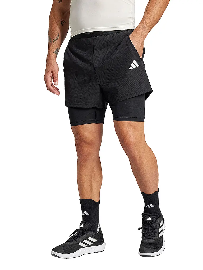 ADIDAS | Herren FItnessshort Gym 2in1 | schwarz