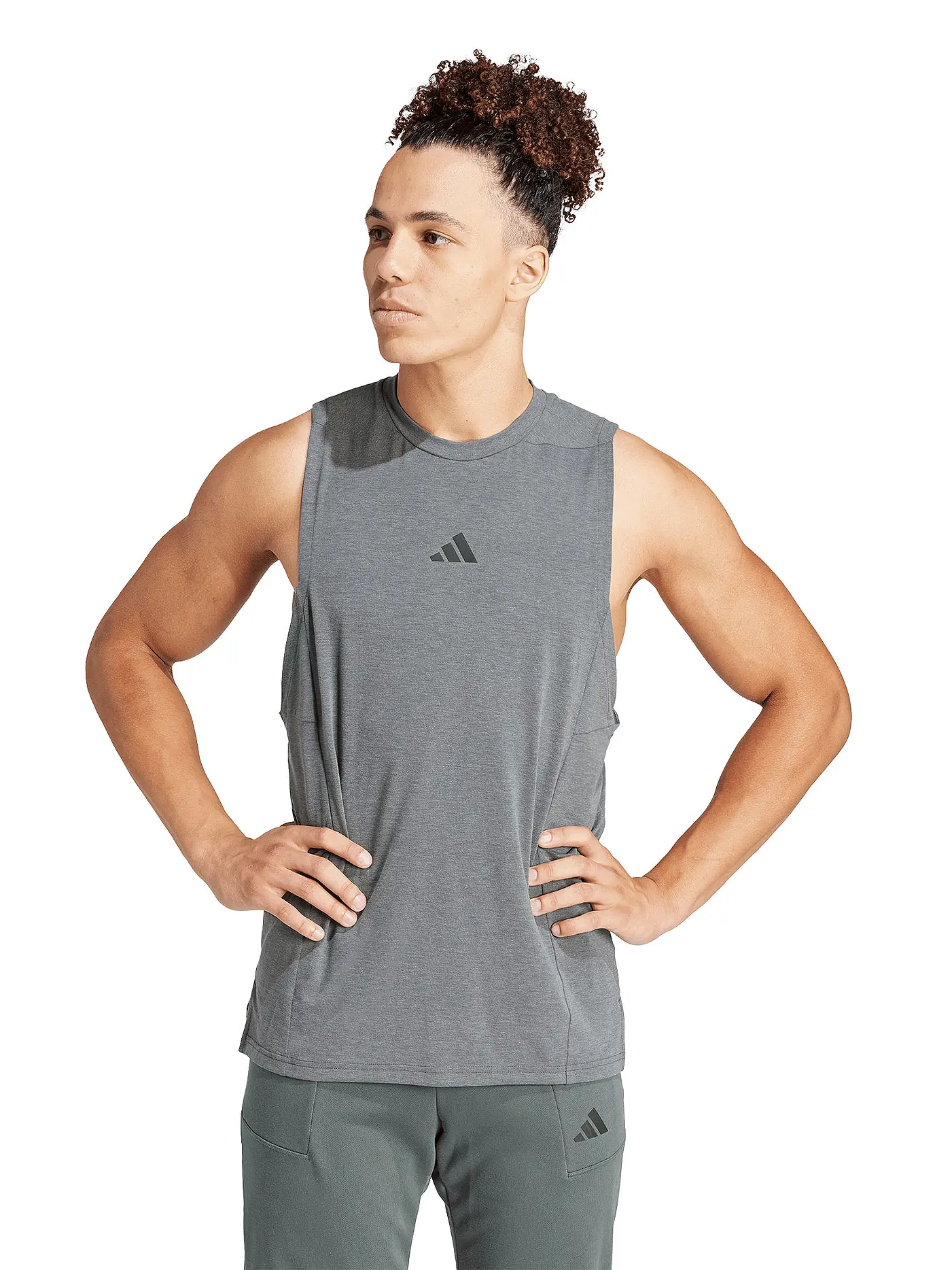 ADIDAS | Herren Fitnesstank D4T | grau