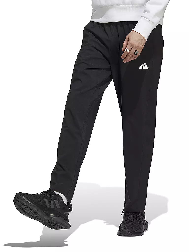 ADIDAS | Herren Hose AEROREADY Essentials Stanford Open Hem Embroidered Small Logo | schwarz