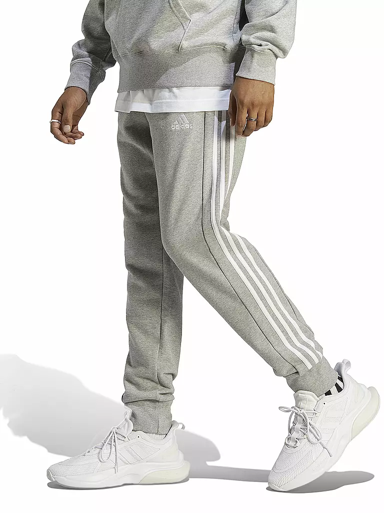 ADIDAS | Herren Jogginghose Essentials French Terry Tapered Cuff 3-Streifen | schwarz
