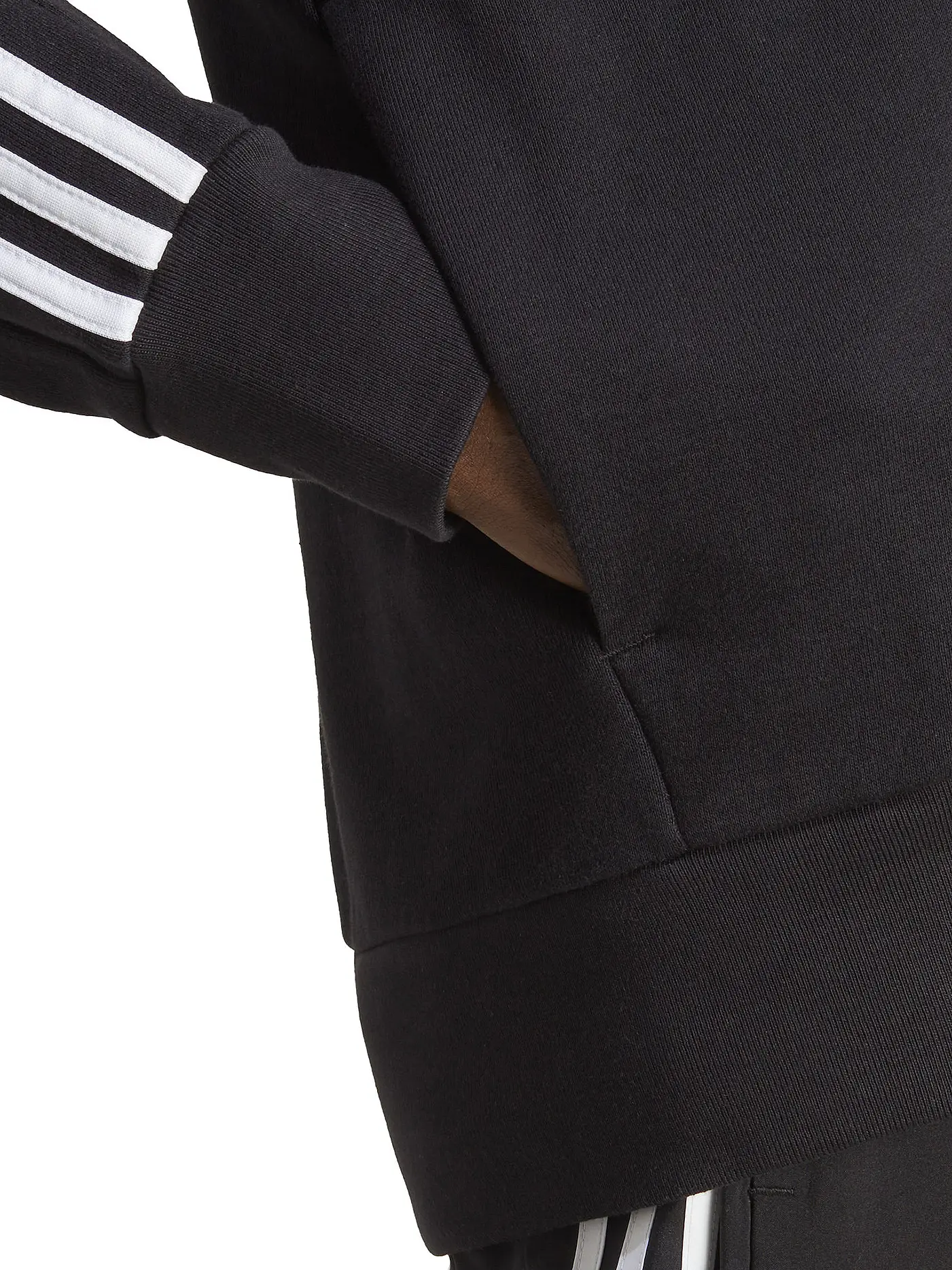 ADIDAS | Herren Kapuzenjacke Essentials French Terry 3-Streifen | schwarz