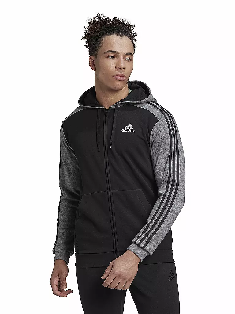 ADIDAS | Herren Kapuzenjacke Essentials Mélange French Terry | schwarz