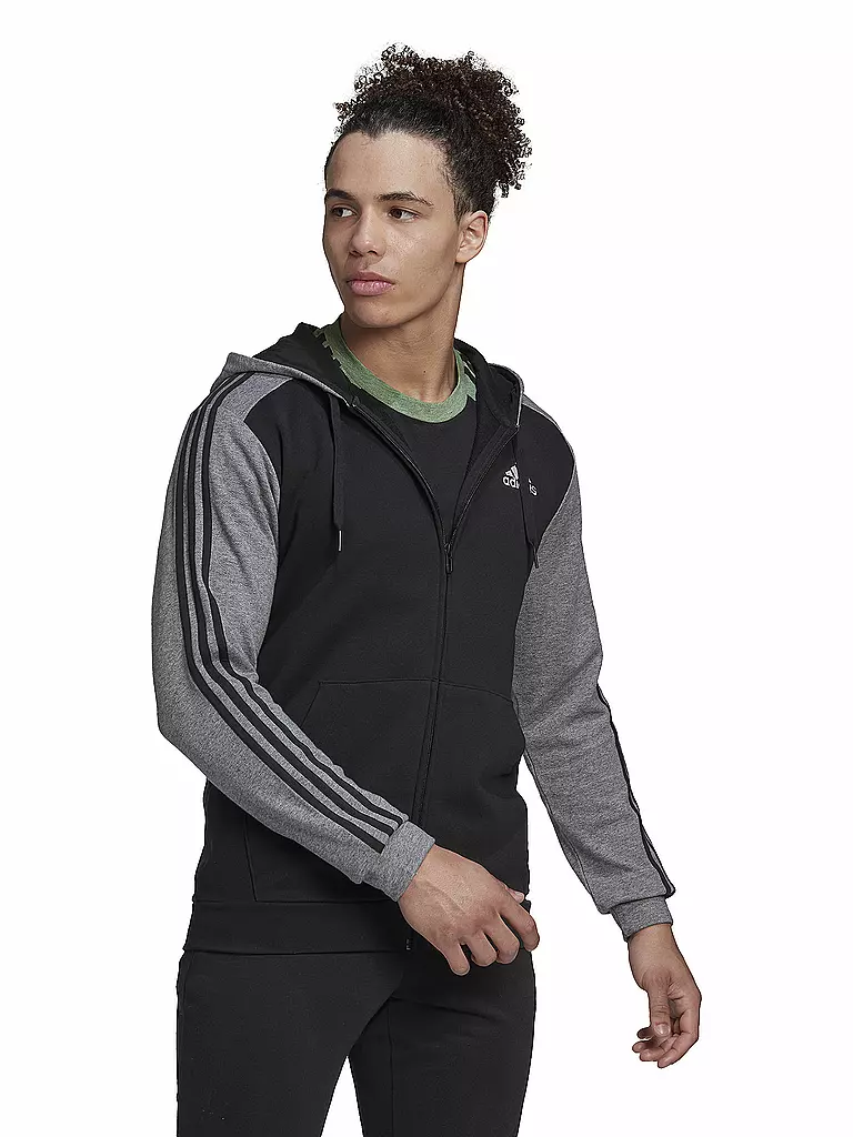 ADIDAS | Herren Kapuzenjacke Essentials Mélange French Terry | schwarz