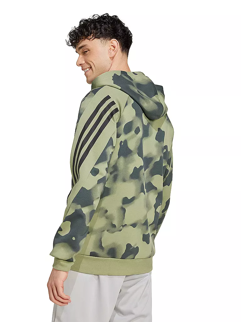 ADIDAS | Herren Kapuzenjacke Future Icons 3-Streifen Allover Print | olive