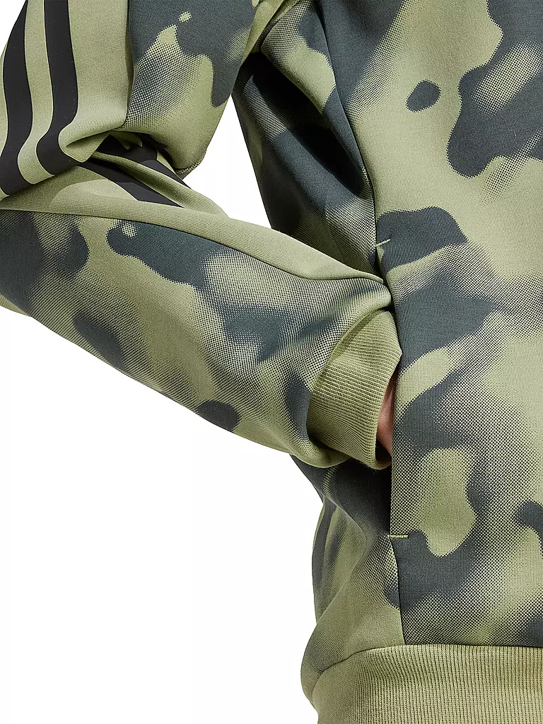 ADIDAS | Herren Kapuzenjacke Future Icons 3-Streifen Allover Print | olive